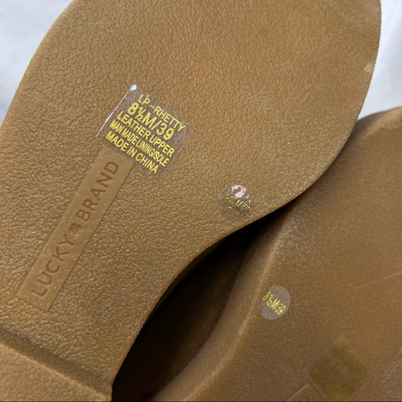 Lucky Brand Rhetty Soft Suede Leather Mid High Carmel Booties - NWOT! Si… - Picture 4 of 17